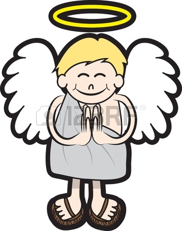 356x450 Isolated Angel Character With Halo And Wings Royalty Free Cliparts