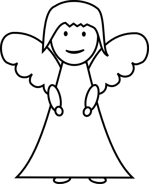 486x600 Angel Outline Clip Art