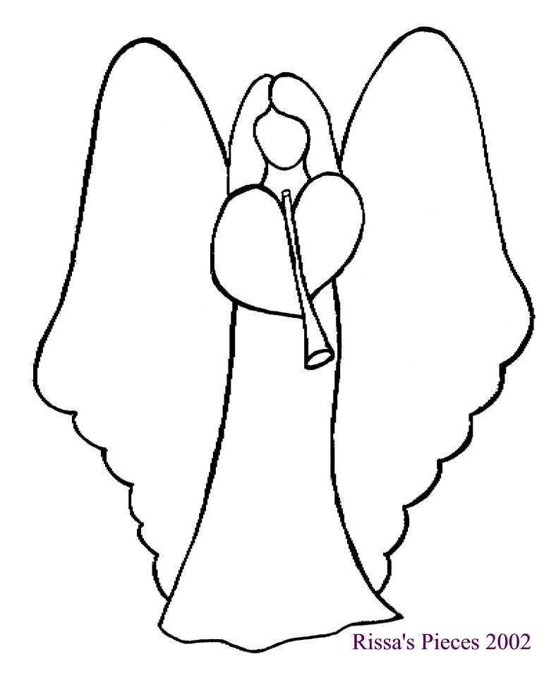 788x960 Angel Outline Drawing