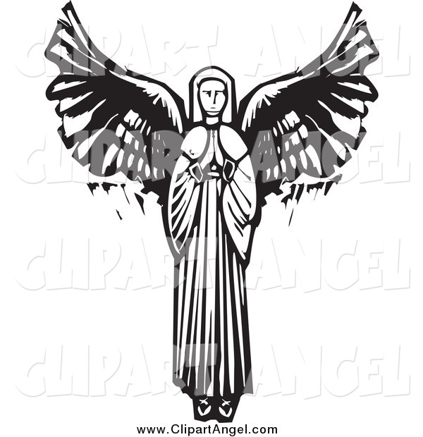 600x620 Illustration Vector Of A Praying Female Angel By Xunantunich