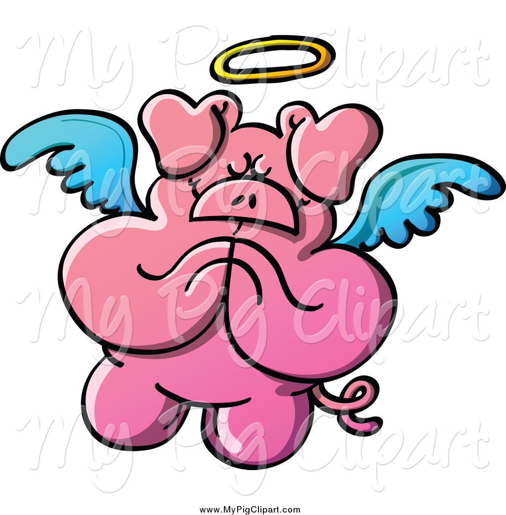 1024x1044 Swine Clipart Of A Pig Angel Praying By Zooco