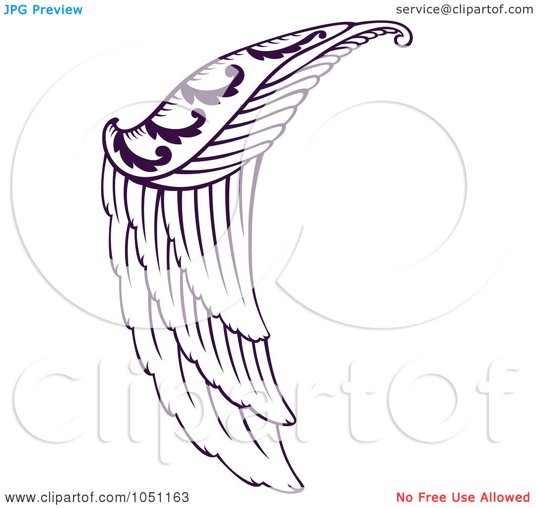 1080x1024 Royalty Free Vector Clip Art Illustration Of A Purple Angel Wing