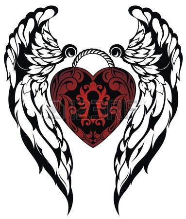 383x450 Angel Wings Tattoo Wings Royalty Free Cliparts, Vectors, And Stock