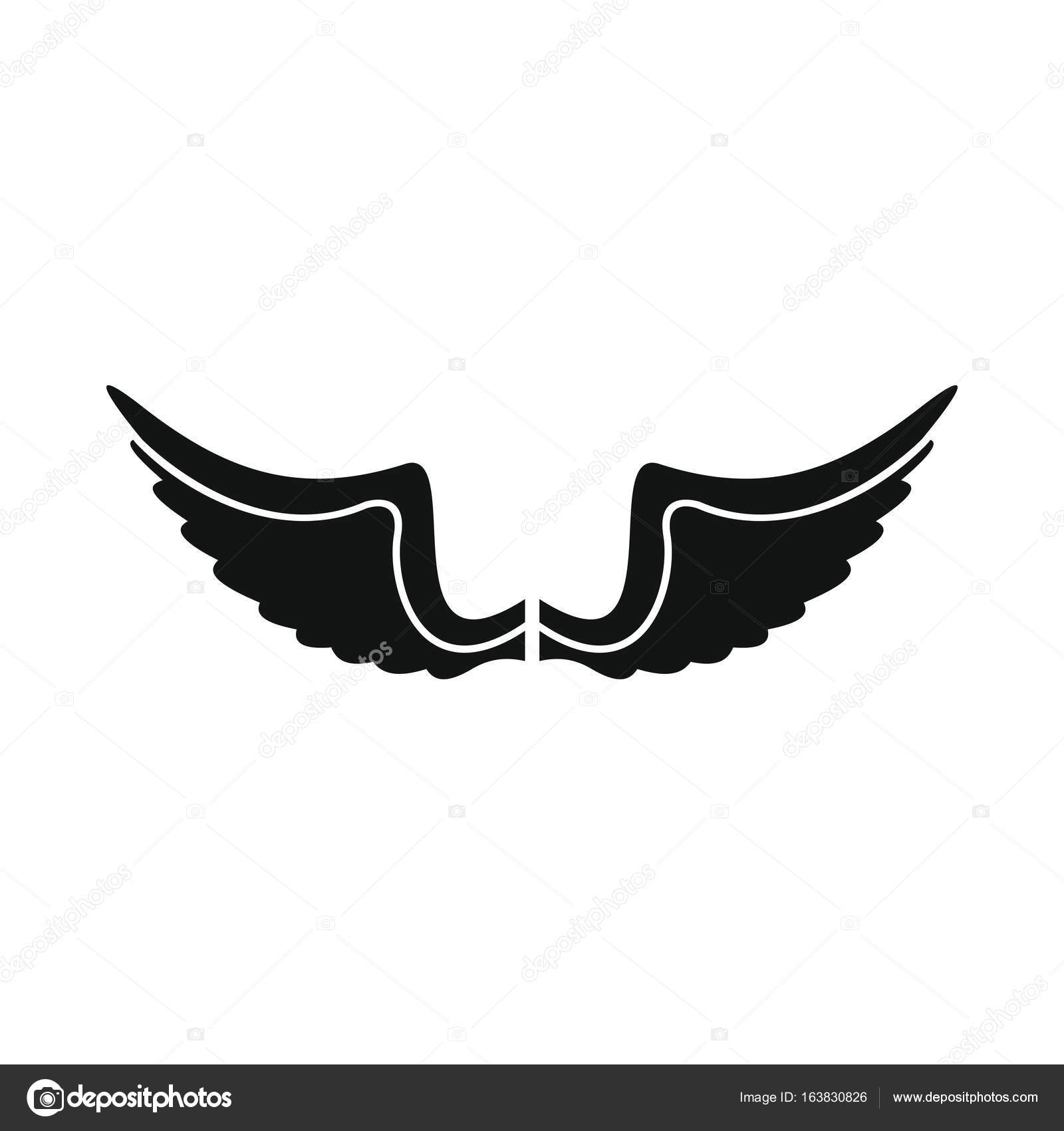1600x1700 Angel Wings Black Simple Silhouette Icon Vector Illustration