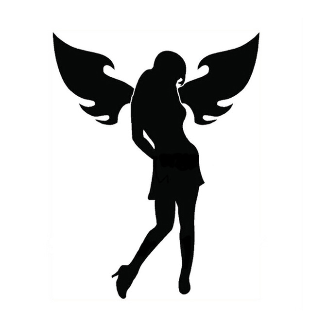 640x640 13.517.5cm Sexy Girl Angel Wings Car Stickers Decals Decorative