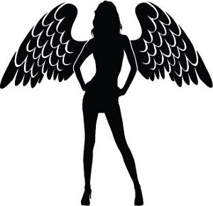 300x289 Sexy Girl With Wings Silhouette Sticker