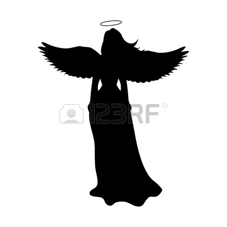 450x450 Angel Silhouette Christmas Religious Christian Royalty Free