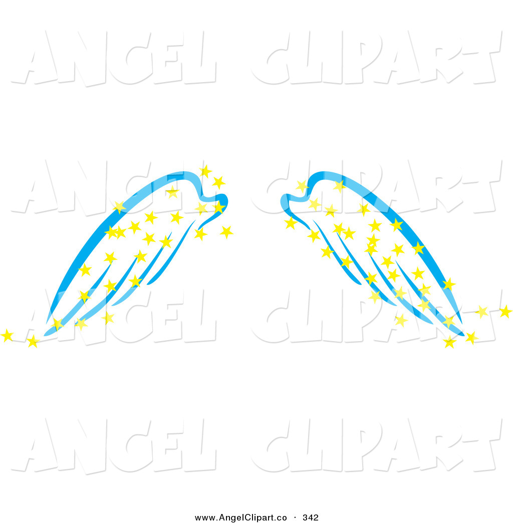 1024x1044 Clip Art Of A Couple Of Blue Angel Wings With Yellow Magic Stars