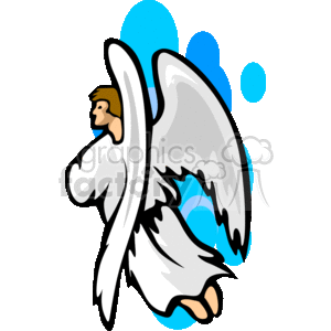 300x300 Royalty Free A Winged Angel In White Going Away 156209 Vector Clip