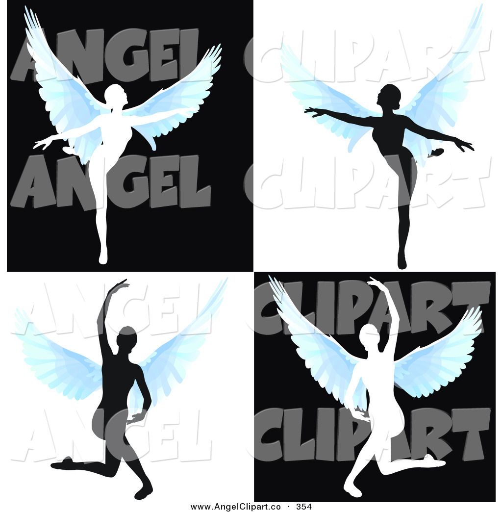 1024x1044 Clip Art Of A Digital Set Of Silhouetted Angels Dancing By Macx