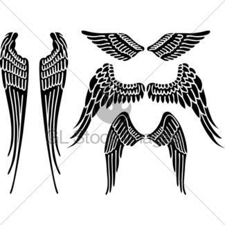 325x325 Angel Wings Vector Illustrations Gl Stock Images