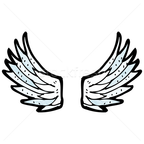 600x600 Cartoon Angel Wings Vector Illustration Lineartestpilot