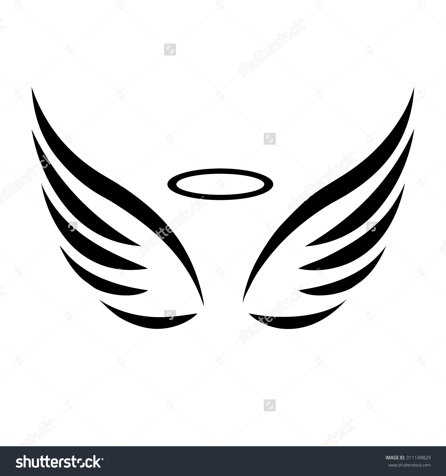 1500x1600 Stock Vector Vector Sketch Of Angel Wings On White Background