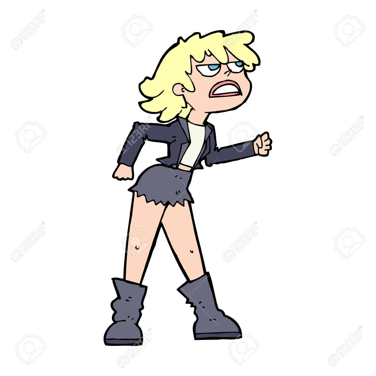 1300x1300 Cartoon Angry Biker Girl Royalty Free Cliparts, Vectors, And Stock