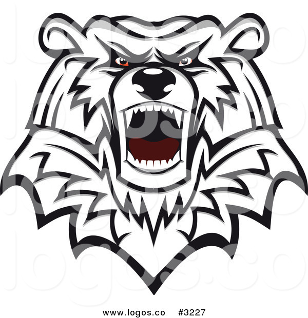 600x620 Royalty Free Vector Of An Angry Mad Polar Bear Head Logo By Vector