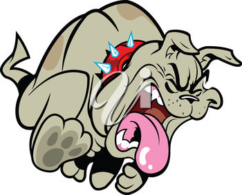 350x283 Clip Art Illustration Of An Angry Dog