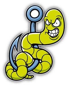 244x300 Angry Worm Cartoon Car Bumper Sticker Decal 4'' X 5'' Ebay