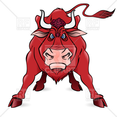 400x400 Cartoon Angry Bull Royalty Free Vector Clip Art Image