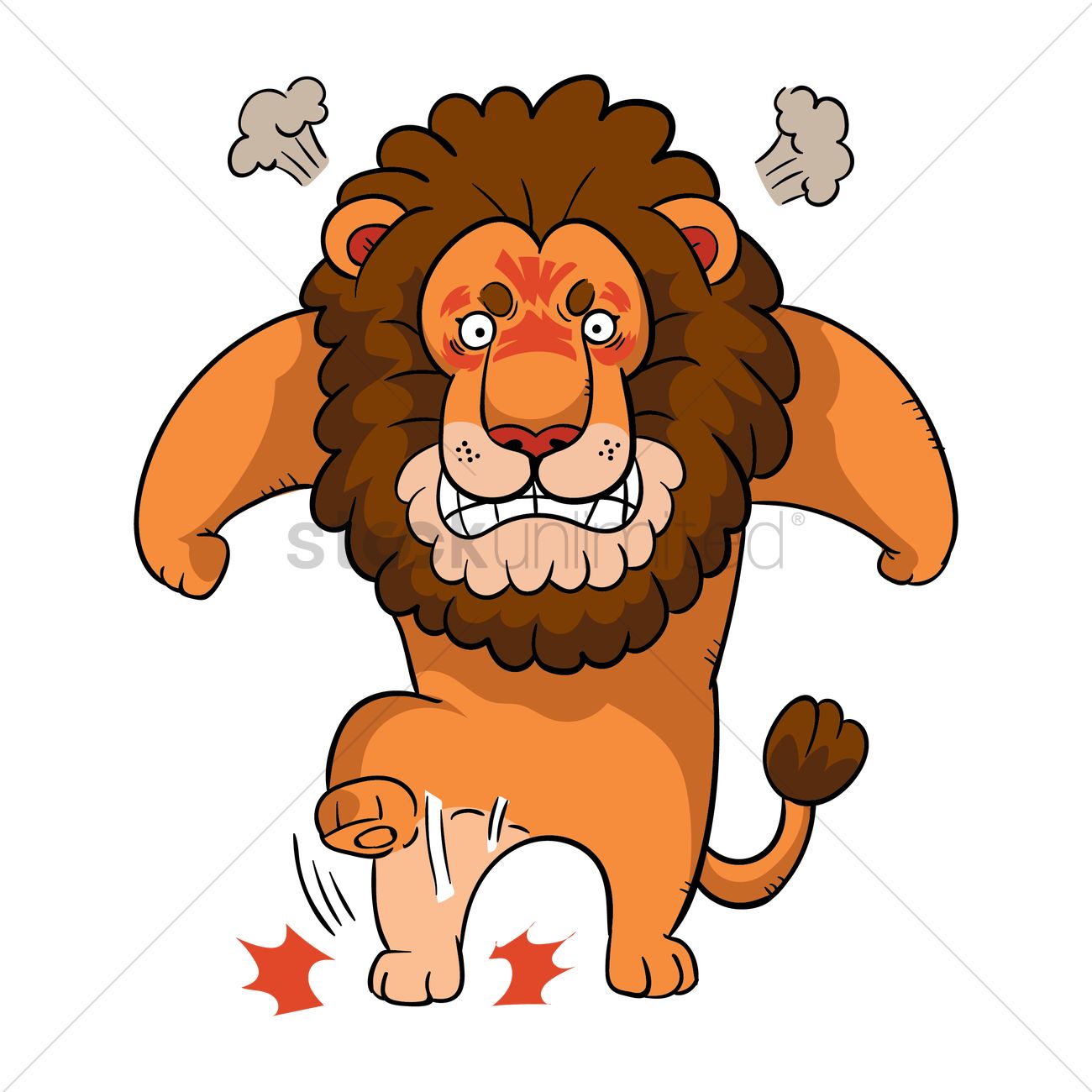 1300x1300 Cartoon Lion Feeling Angry Vector Image