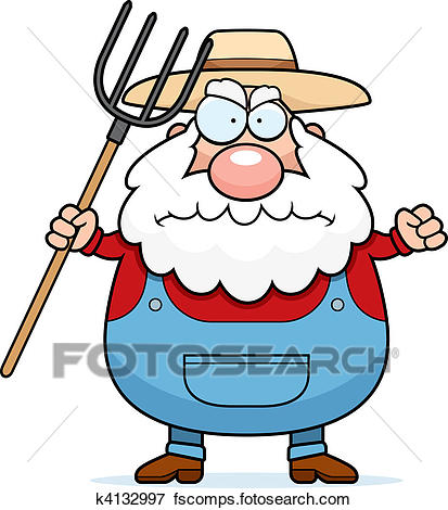 413x470 Clip Art Of Angry Farmer K4132997