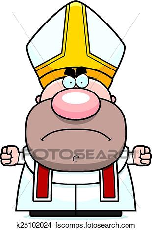 310x470 Clipart Of Angry Cartoon Pope K25102024