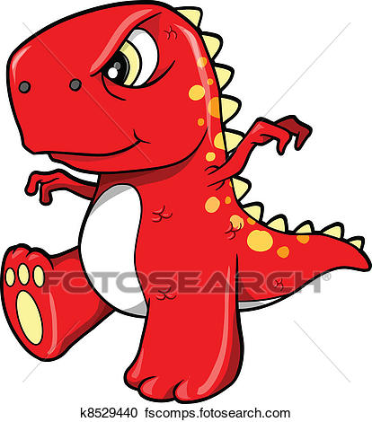 414x470 Clipart Of Angry Mean Red Dinosaur T Rex K8529440