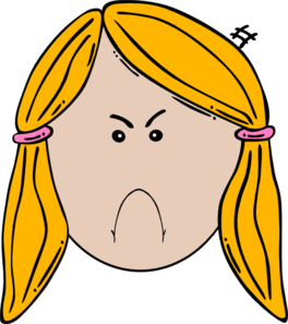 264x297 Lady Face (Angry) Clip Art