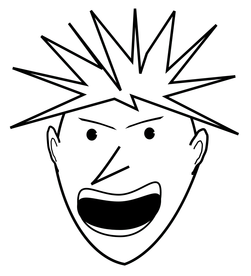 818x900 Angry Face Clip Art Black And White Clipart Panda