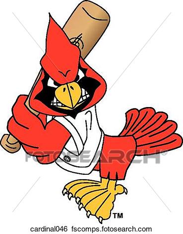 369x470 Stock Illustration Of Cardinal Playing Baseball With Angry Face