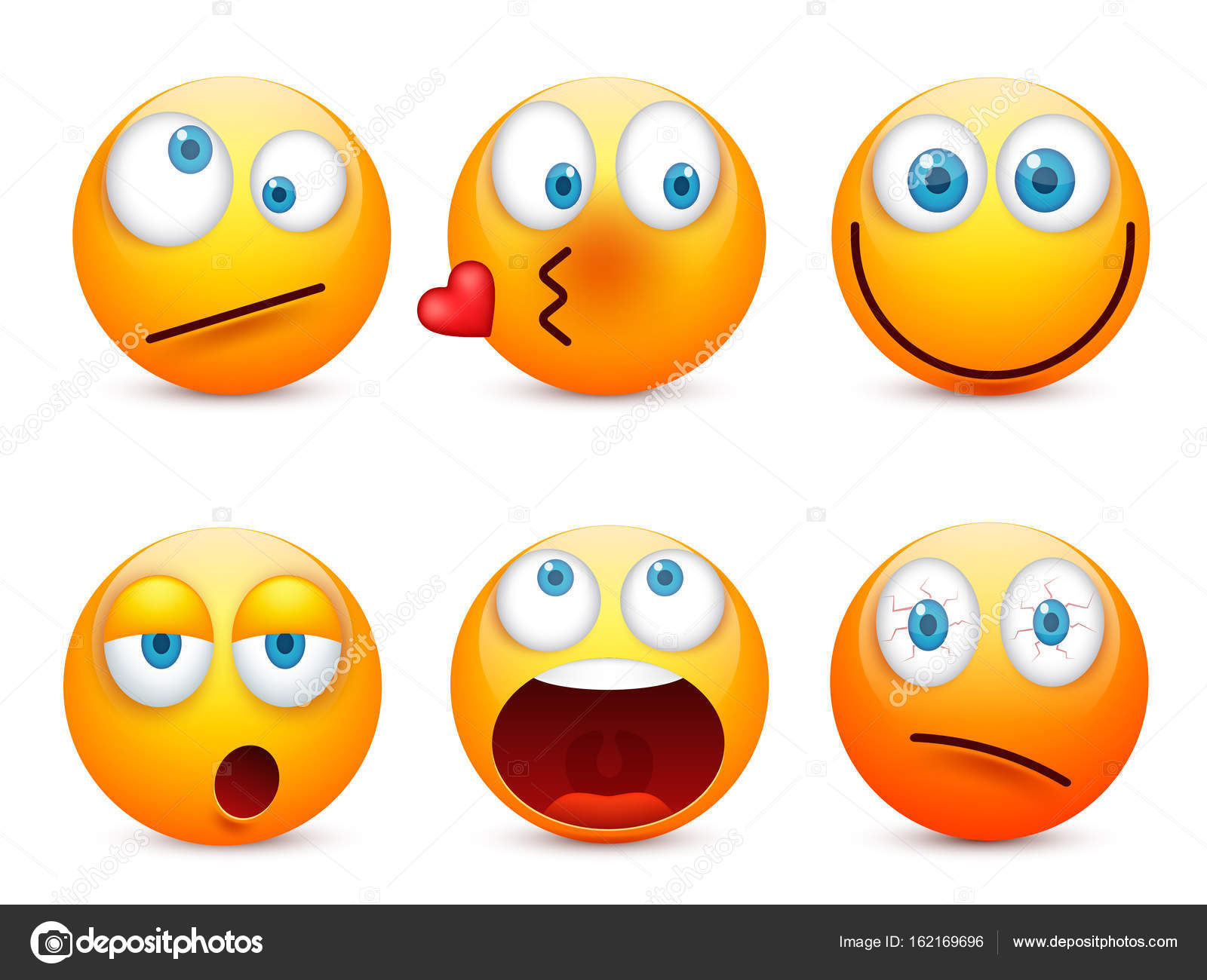 1600x1300 Smiley With Blue Eyes,emoticon Set. Yellow Face With Emotions