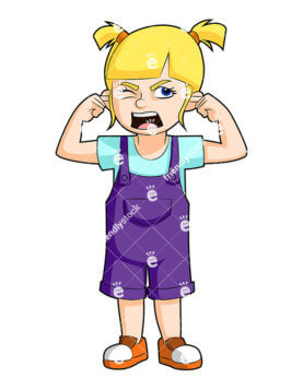 277x357 Angry Young Girl Sitting Next To Basketball Vector Clipart