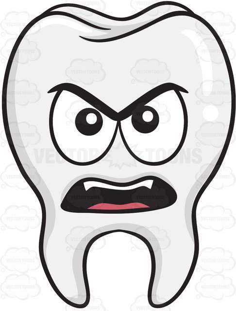 486x640 Angry Tooth Cartoon Clipart