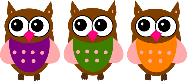 600x260 Pink Owl Clip Art