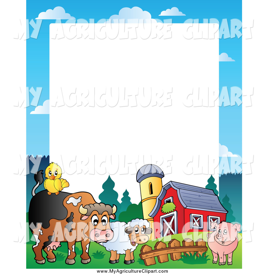 1024x1044 Vector Agriculture Clipart Of A Barnyard Animal Border By Visekart