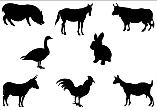 501x352 Farm Animals Clipart Silhouette