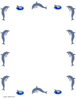 255x327 Free Printable Animal Stationary Borders Dolphin Border Paper
