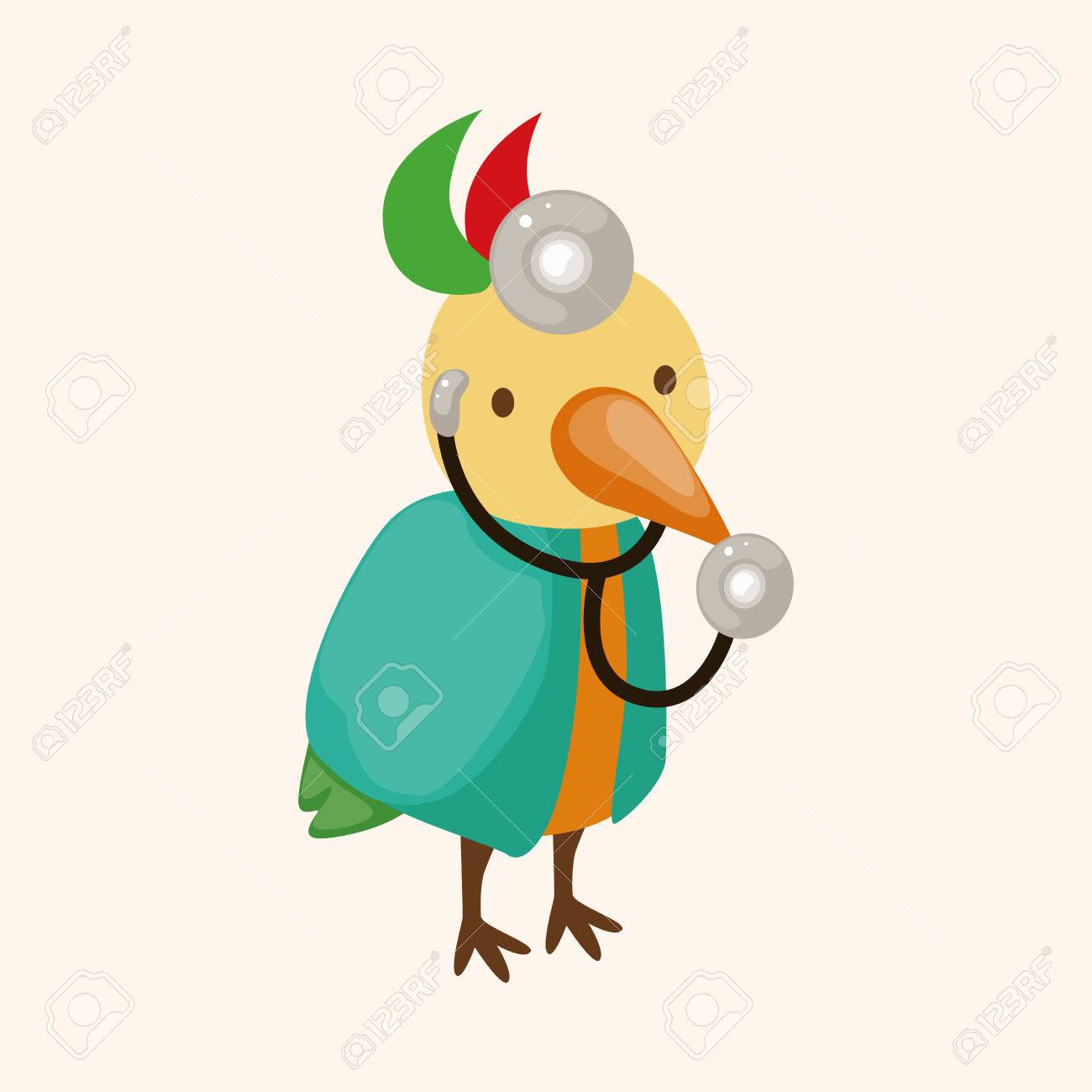 1300x1300 Animal Bird Doctor Cartoon Theme Elements Royalty Free Cliparts