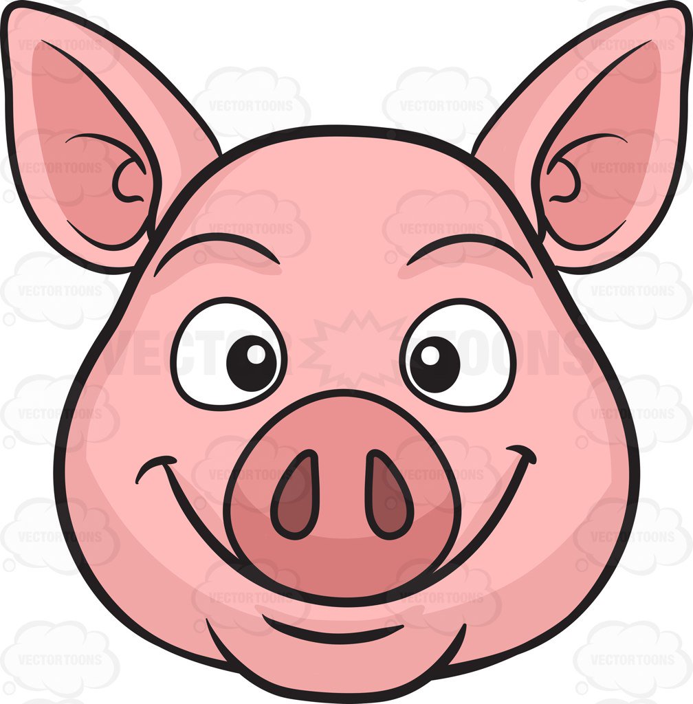 1008x1024 A Smiling Pig Cartoon Clipart