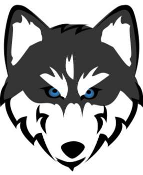 287x350 Black And White Husky With Blue Eyes Clip Art Picture