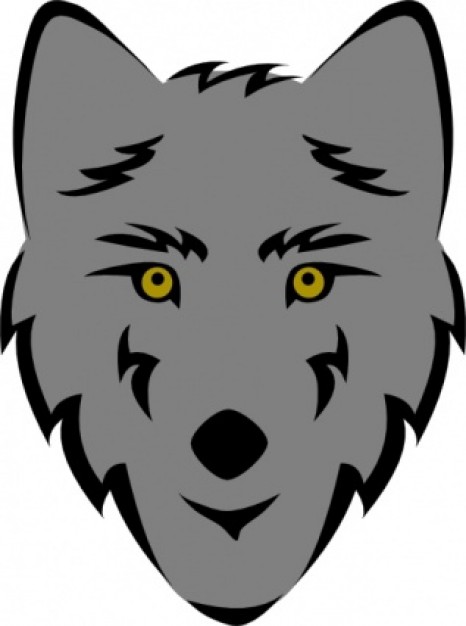 466x626 Wolf Head Front View With Yellow Eyes Clip Art Download Free