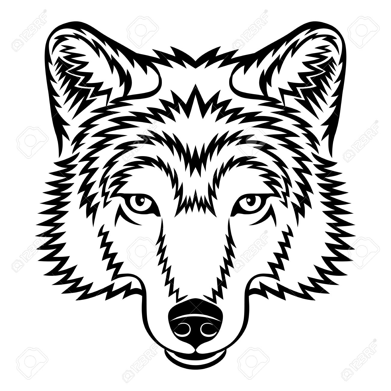 1300x1300 Wolf Clipart Black And White