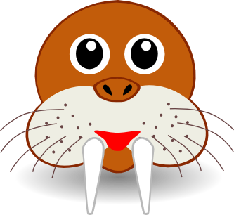 333x306 Free Cartoon Walrus Head Clip Art