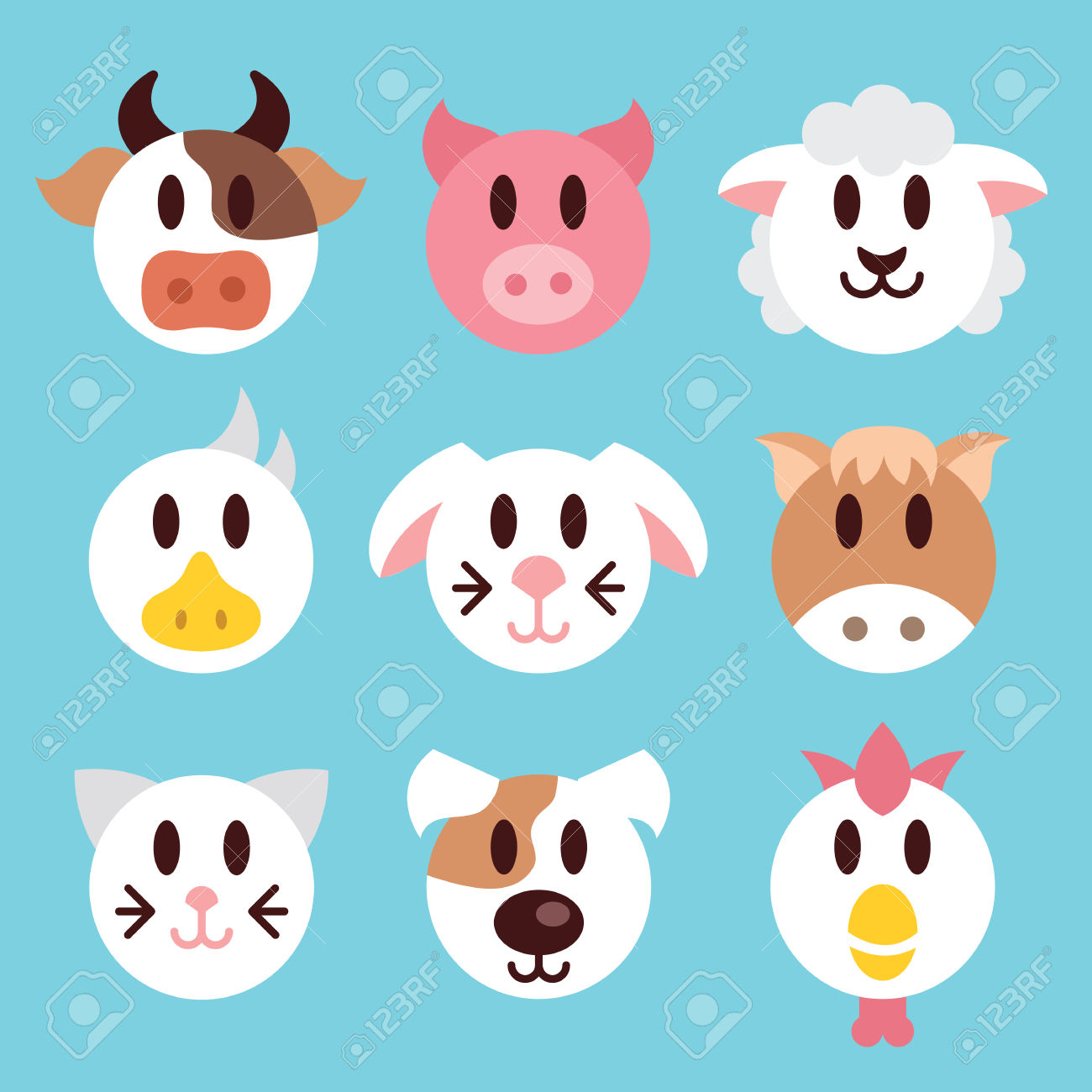 1300x1300 Head Clipart Farm Animal