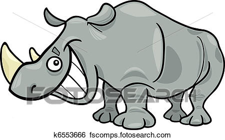 450x281 Clip Art Of Rhinoceros K6553666