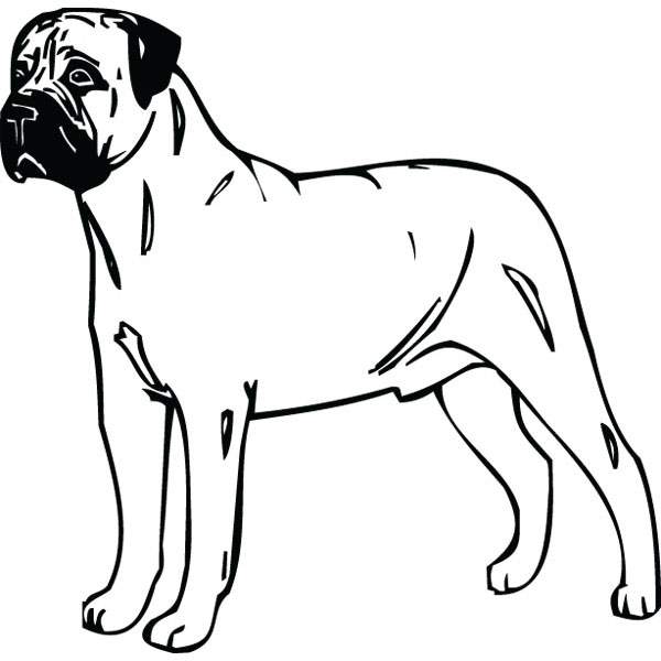 600x600 Bull Mastiff Working Dog Clip Art For Custom Pet Lover Gifts