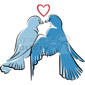 300x300 Royalty Free Love Birds 146215 Vector Clip Art Image