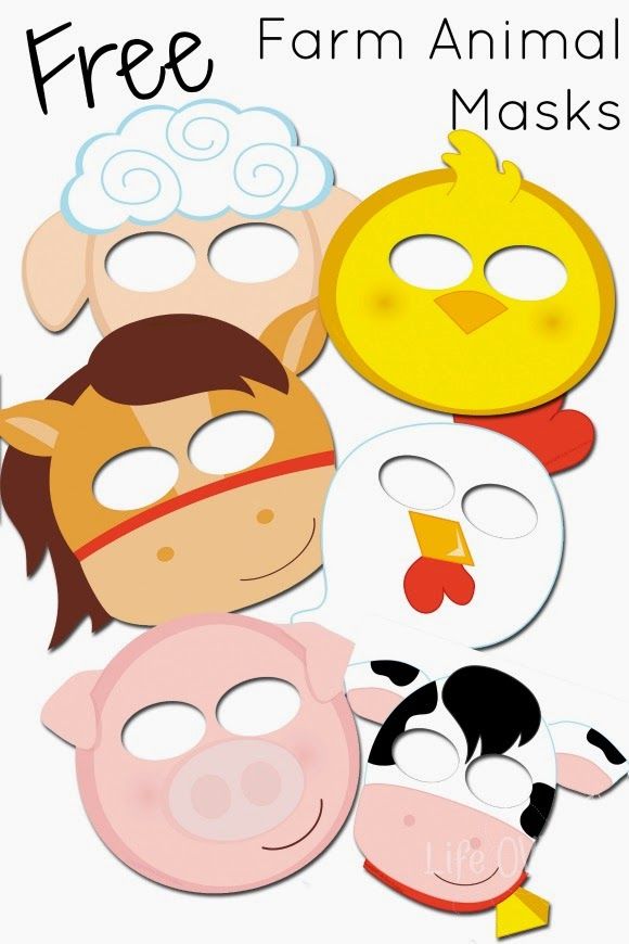 580x870 Free Printable Farm Animal Masks That Your Kids Will Love Animal