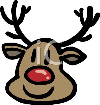 335x350 Royalty Free Clipart Image Cute Reindeer With Red Nose