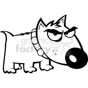 300x300 Royalty Free Black White Angry Dog 384343 Vector Clip Art Image