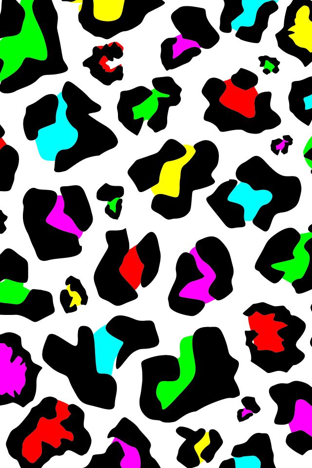 640x960 Colorful Clipart Leopard Print